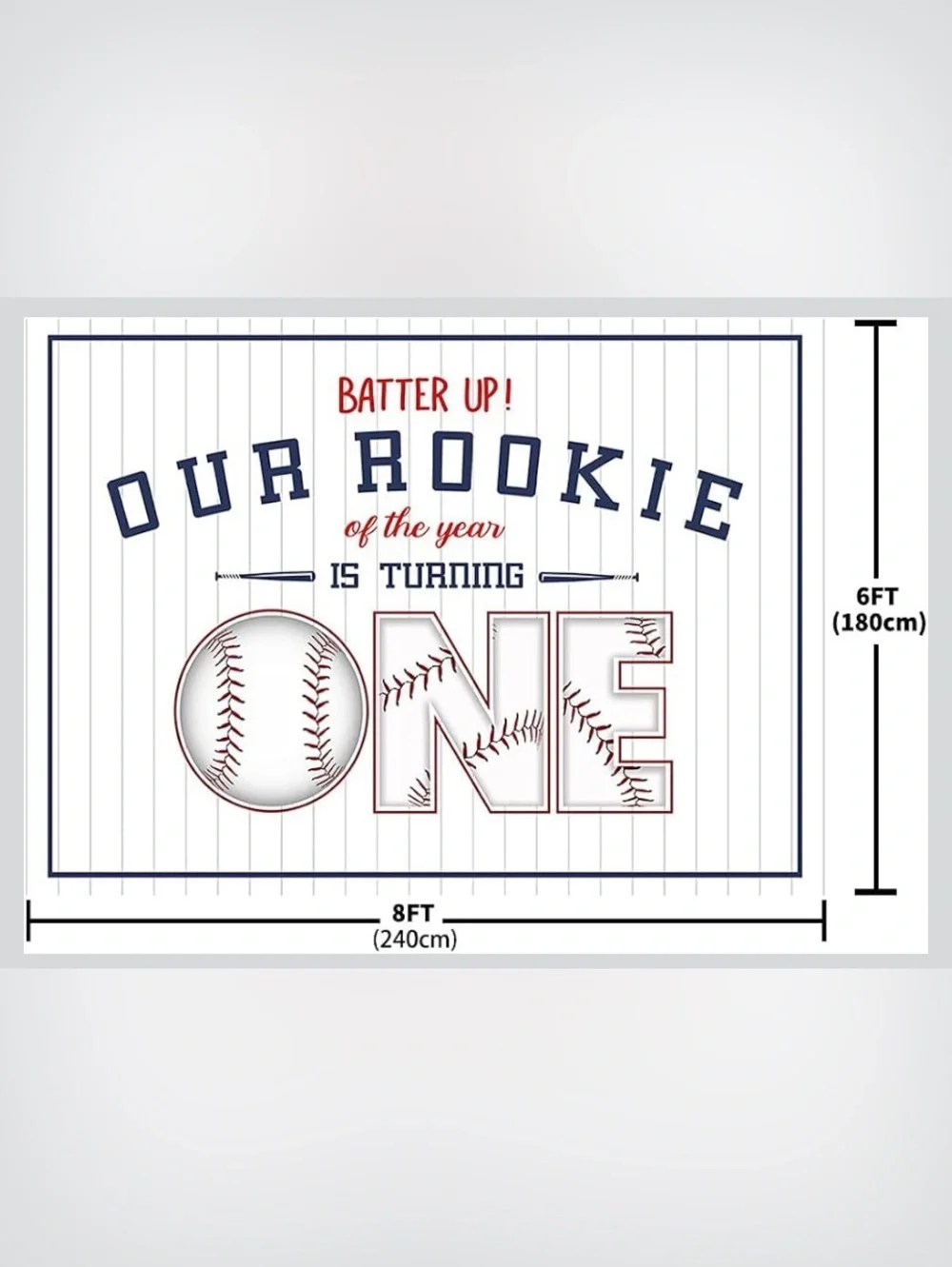 Our Rookie One Blue & Red Baseball Party Backdrop – Party & Event 8x6ft